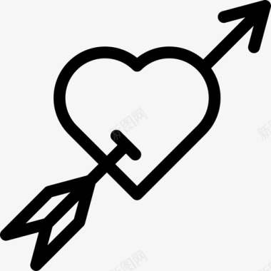 形状和符号心与箭形状婚礼和爱情图标图标