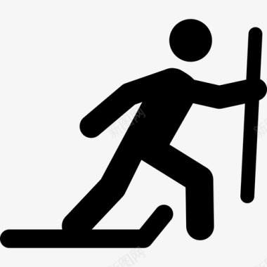 滑雪奥运会运动员填充物图标图标