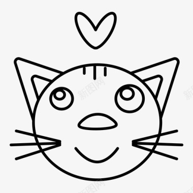 猫动物可爱的猫图标图标