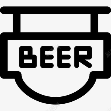 酒吧标志啤酒节直线型图标图标