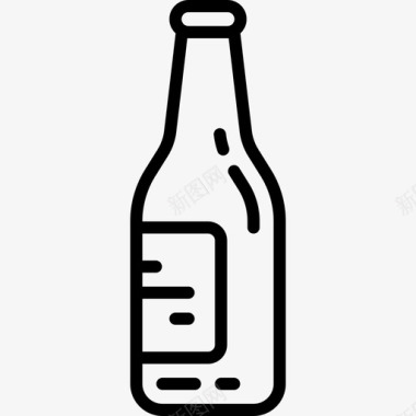 啤酒瓶啤酒瓶美食路线工艺直线型图标图标