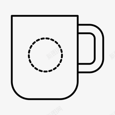 杯子印刷咖啡杯子图标图标
