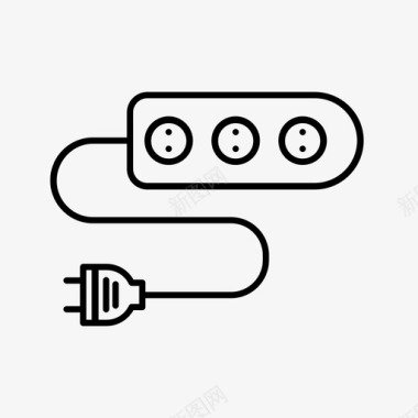 3个插座电涌保护器世界各地的电气插头图标图标