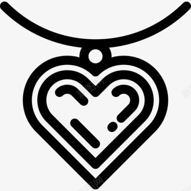 心形吊坠形状婚礼和爱情图标图标