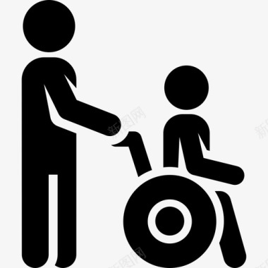 人道主义轮椅人人道主义援助图标图标