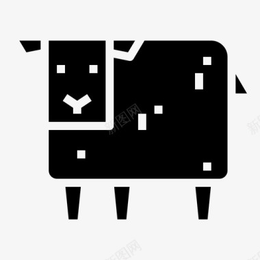 绵羊羊毛动物固体图标图标