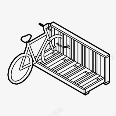 自行车架自行车锁图标图标