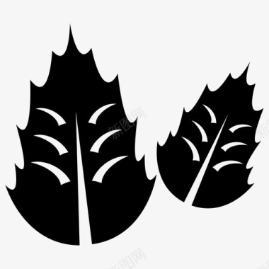 两片叶子生态符号叶子标志图标图标