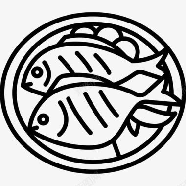 鲳鱼食物印度菜图标图标