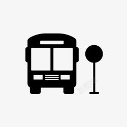 公共汽车站公共汽车公共汽车站公共交通图标高清图片