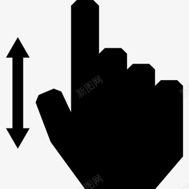 一个手指垂直滑动触摸手势图标图标