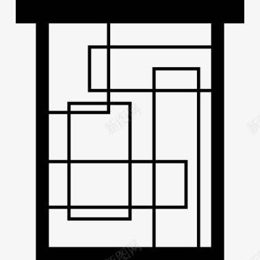 建筑物窗户建筑物窗户和阳台图标图标