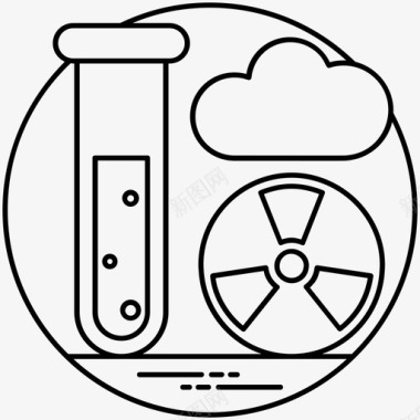 香烟危害放射性化学生物危害核图标图标