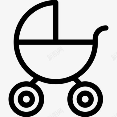 婴儿推车交通工具幼儿园收集图标图标