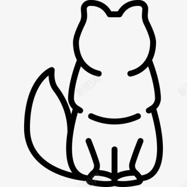 波斯猫动物猫的身体图标图标