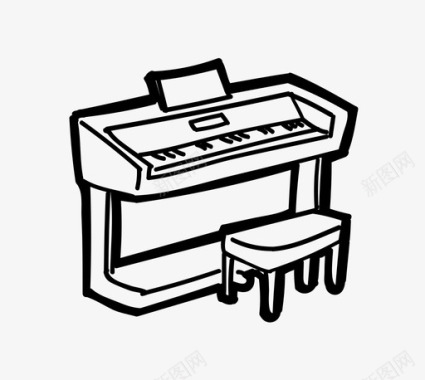 钢琴电钢琴大键琴即兴创作图标图标