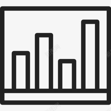 方形背景板分析条形图板图标图标