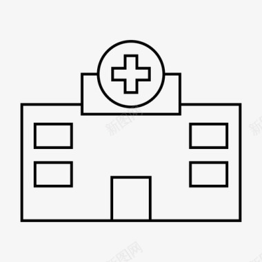 医院红十字标志医院建筑诊所图标图标