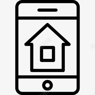 安卓系统手机智能手机智能家居系统线性图标图标