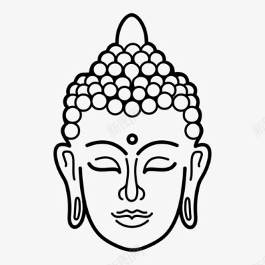 泰国佛头佛教印度教图标图标