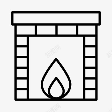 圣诞老人信件壁炉圣诞节节日图标图标