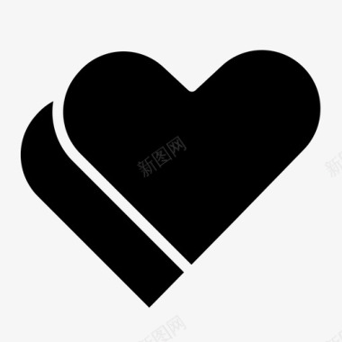 红心两颗情人节图标图标