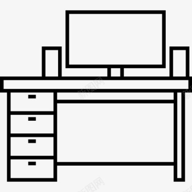 书桌电脑现代家具图标图标