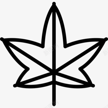 枫香圆叶收藏线状图标图标