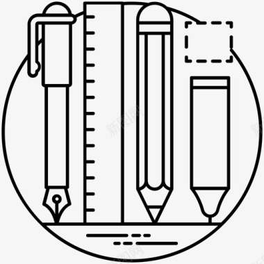 铅笔素描线工具绘图工具画笔图标图标