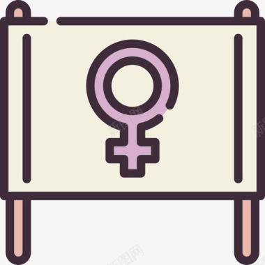 横幅线性妇女节元素线性颜色图标图标