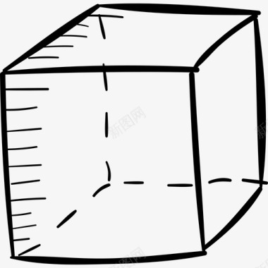 立方体学校手工制作黑色图标图标