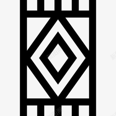 地毯墨西哥元素线性图标图标