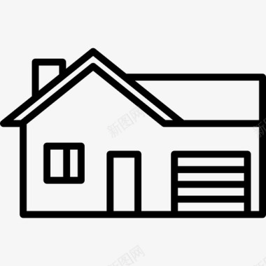 房屋建筑群线性图标图标