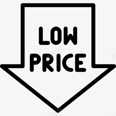 低价格商业黑色星期五线工艺图标图标