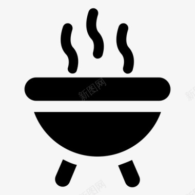 烧烤架炭火炉户外烹饪图标图标