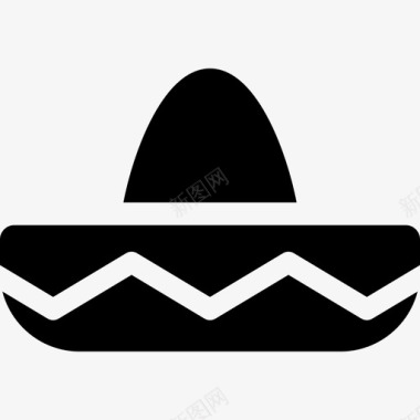 墨西哥帽时尚墨西哥元素填充图标图标