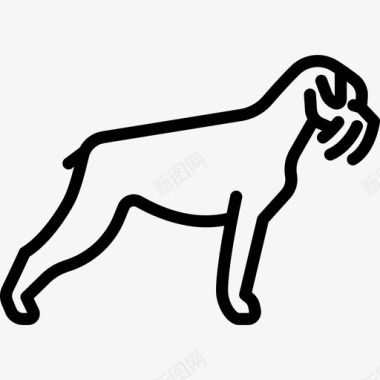小型雪纳瑞犬狗品种全身直系图标图标