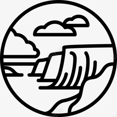海角圆形景观线形图标图标