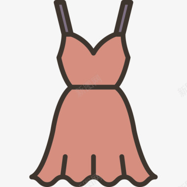连衣裙线性颜色时装套装其他图标图标