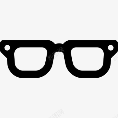 时尚复古眼镜直线型图标图标