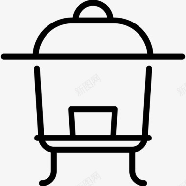 陶瓷烤架烤肉线工艺线状图标图标