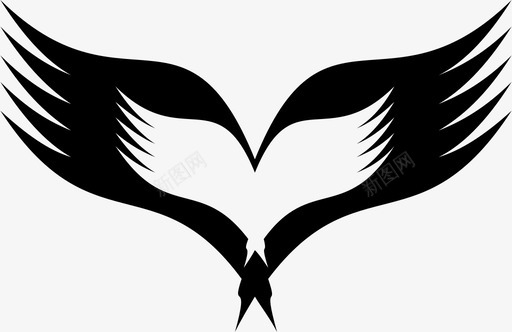 翅膀天使鸟儿的翅膀图标图标