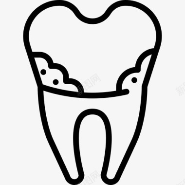 牙齿图标龋齿医疗牙科工具和牙齿图标图标