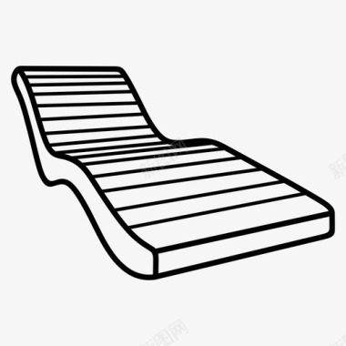 木制甲板躺椅室外图标图标