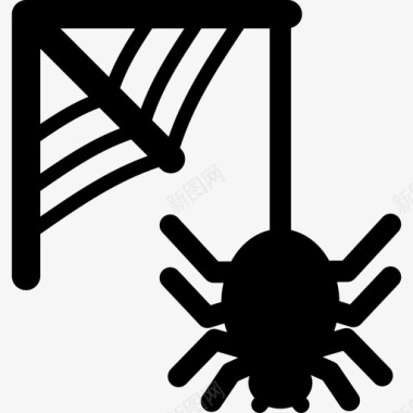 蜘蛛网和蜘蛛万圣节派对图标图标