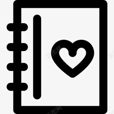 笔记本教育情人节线性元素图标图标