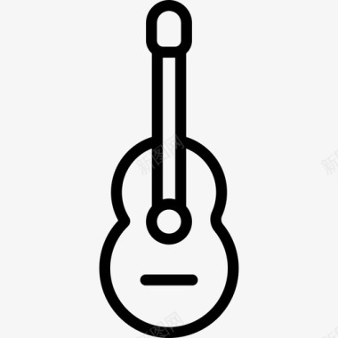 西班牙吉他西班牙传统元素线性图标图标
