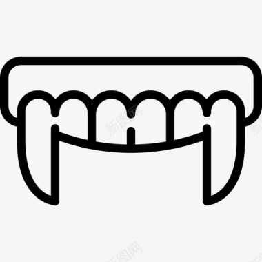 吸血吸血鬼牙齿万圣节线工艺线状图标图标