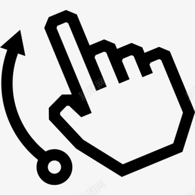 一个手指向上弹触摸触摸手势轮廓图标图标