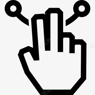 两个手指画触摸触摸手势勾勒轮廓图标图标